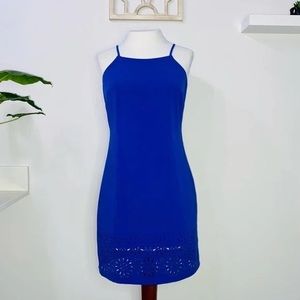 Banana Republic halter dress with laser cut detail